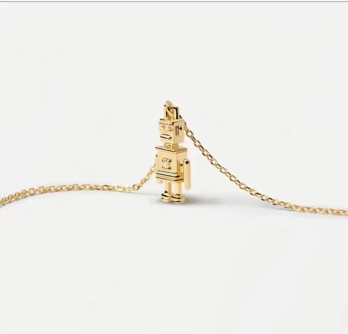 PDPAOLA Robot Necklace – Luksusowy europejski naszyjnik w stylu punk.