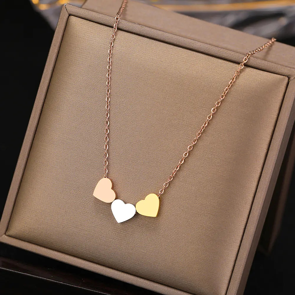 Stainless steel Sweetheart necklaces with pendants for women.
