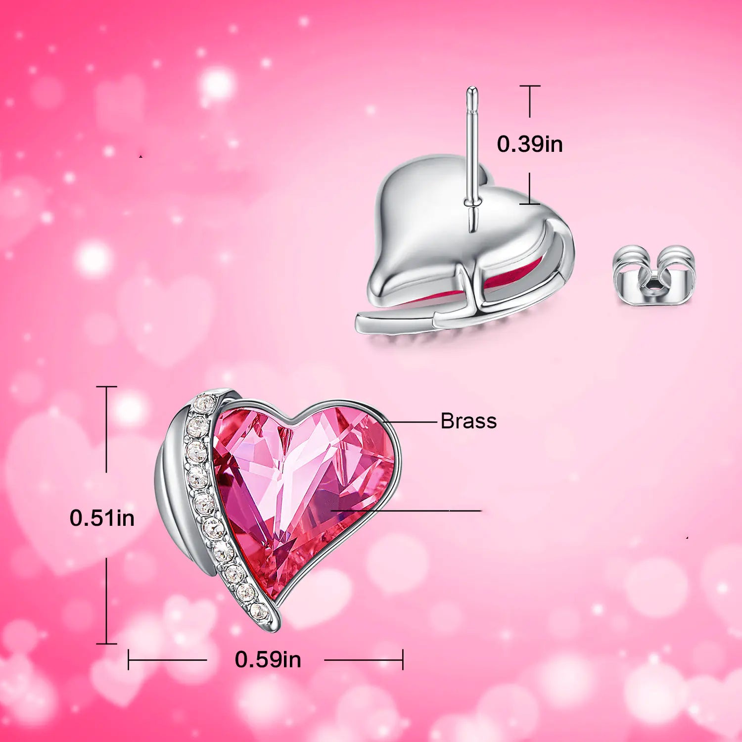 Kolczyki Pink Angel Wing ze Swarovski Elements.