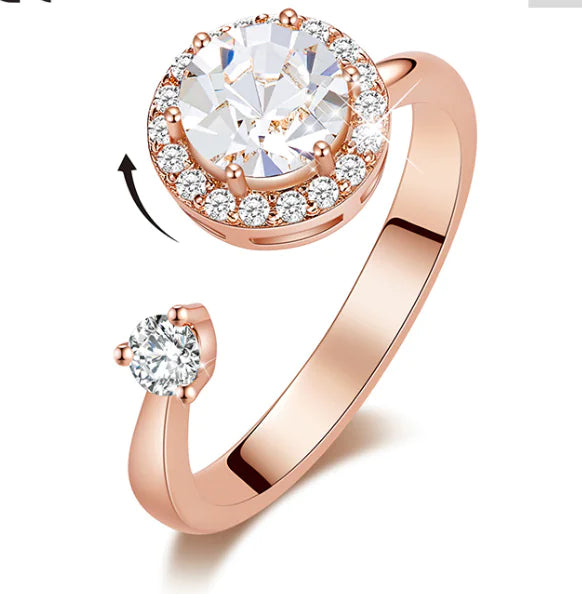 Swarovski Crystal open ring for women - unique design.