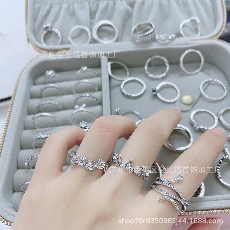 Pandora S925 Rose Gold Ring with Pink Diamond Heart.