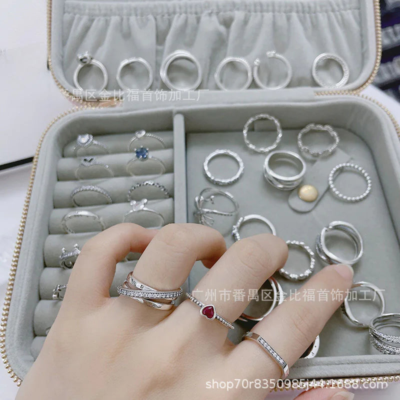 Pandora S925 Rose Gold Ring with Pink Diamond Heart.