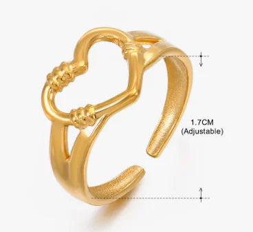 Pierścionek ze stali nierdzewnej z sercem (pojedynczy element)