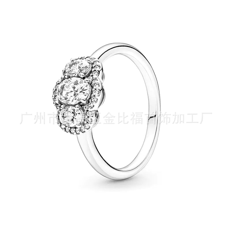 Pandora S925 Rose Gold Ring with Pink Diamond Heart.