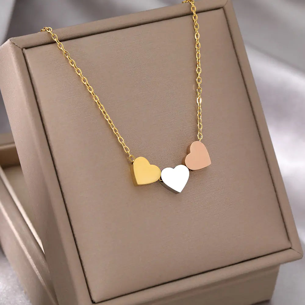 Stainless steel Sweetheart necklaces with pendants for women.