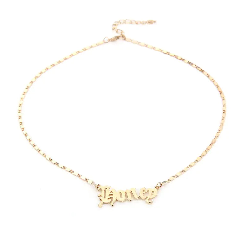 Gold-tone stainless steel necklaces – “Angel” and “Princess”.