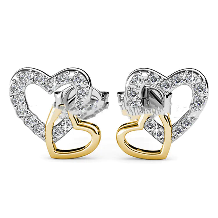 Kolczyki Daisy Heart z kryształem Swarovski.