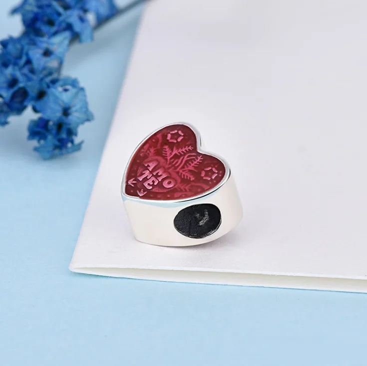 Bransoletka S925 Silver Pandora na Walentynki z koralikami.