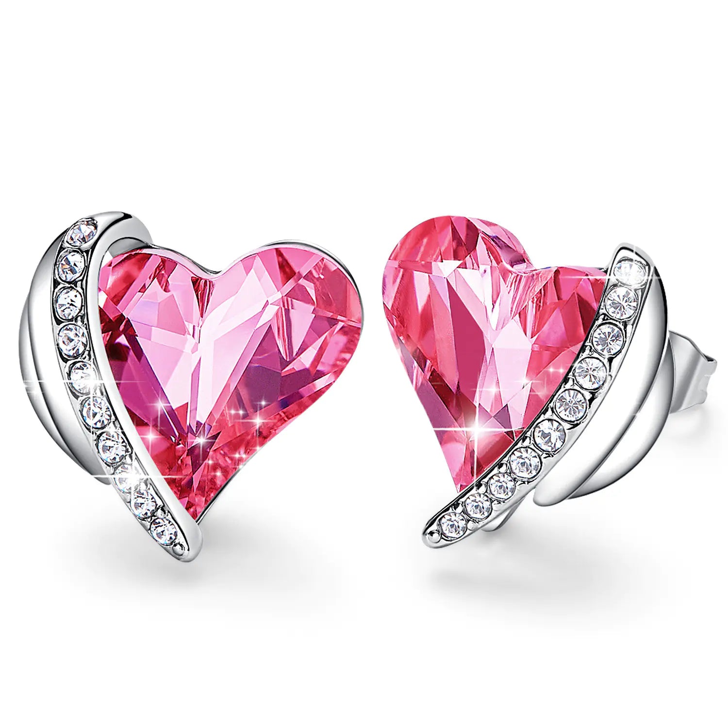 Kolczyki Pink Angel Wing ze Swarovski Elements.