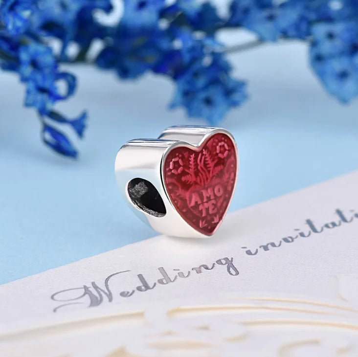 Bransoletka S925 Silver Pandora na Walentynki z koralikami.