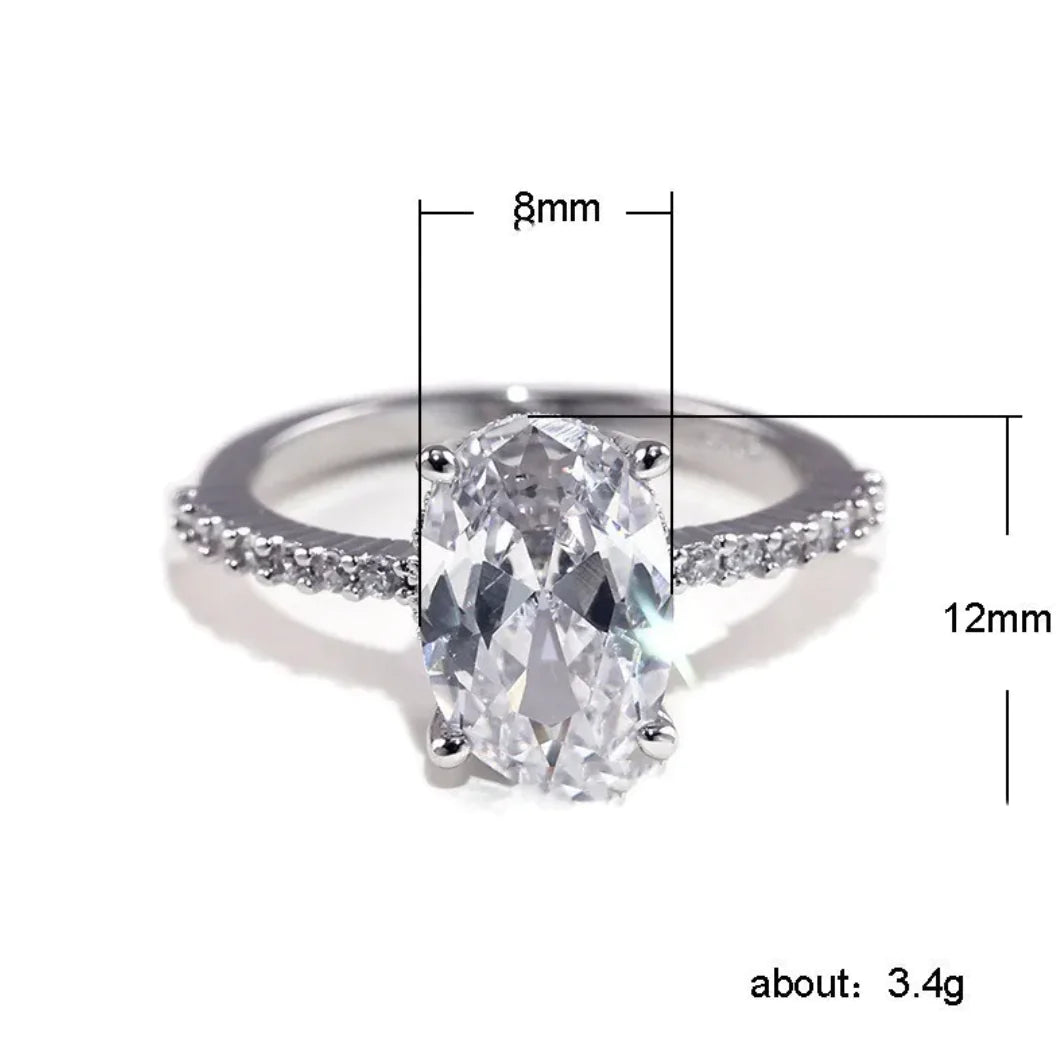 Luksusowy Zaręczynowy Pierścionek Platynowy z Cyrkonią