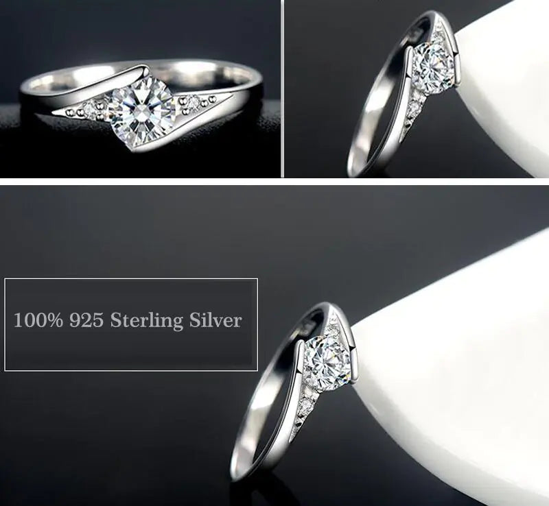 Luksusowy Klasyczny Pierścionek Zaręczynowy dla Kobiet