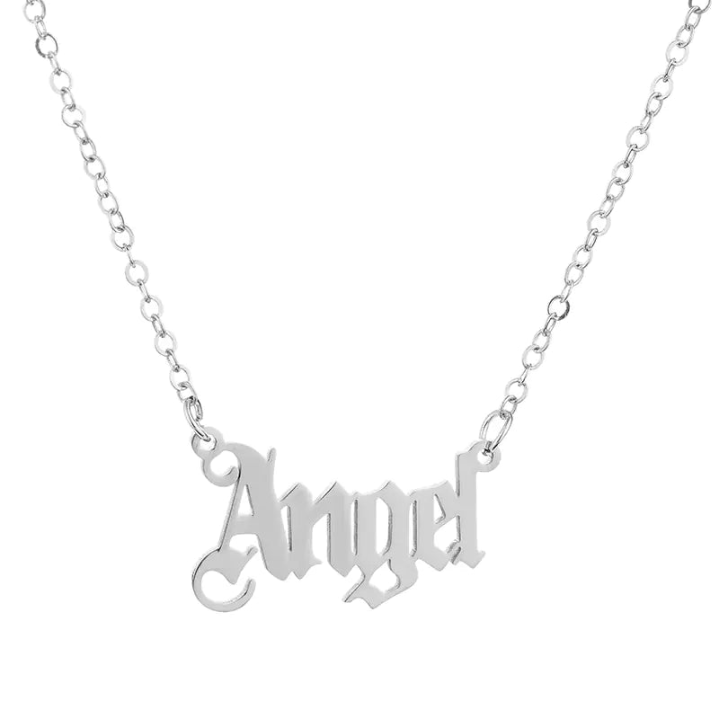 Gold-tone stainless steel necklaces – “Angel” and “Princess”.