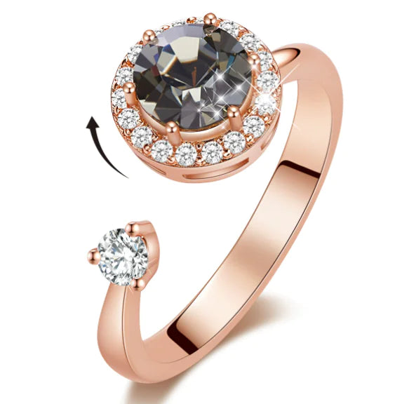 Swarovski Crystal open ring for women - unique design.