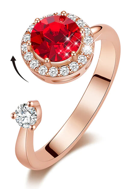 Swarovski Crystal open ring for women - unique design.