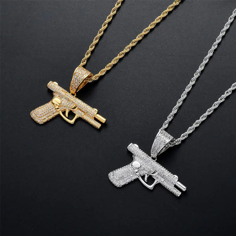 Men's hip-hop necklaces with diamond inlay.