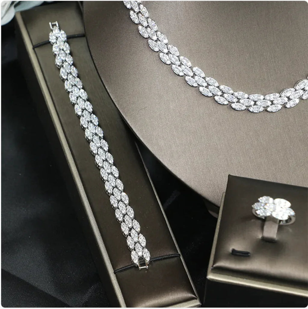 Wedding Jewelry Set – ✨ Luksusowy komplet biżuterii ślubnej dla wyjątkowego blasku 💎