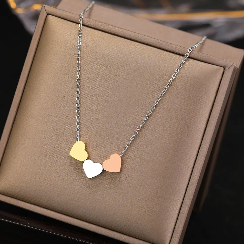 Stainless steel Sweetheart necklaces with pendants for women.