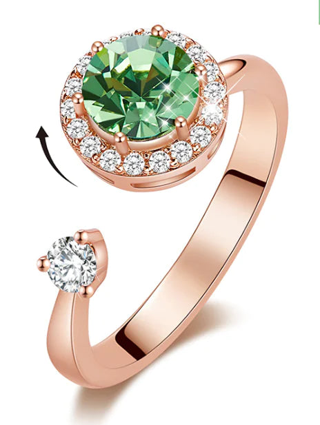 Swarovski Crystal open ring for women - unique design.