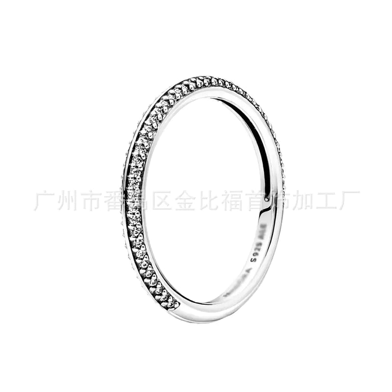 Pandora S925 Rose Gold Ring with Pink Diamond Heart.