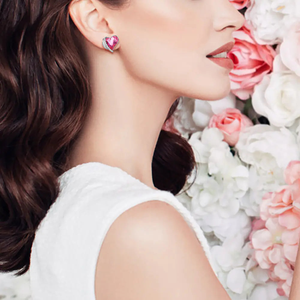 Kolczyki Pink Angel Wing ze Swarovski Elements.