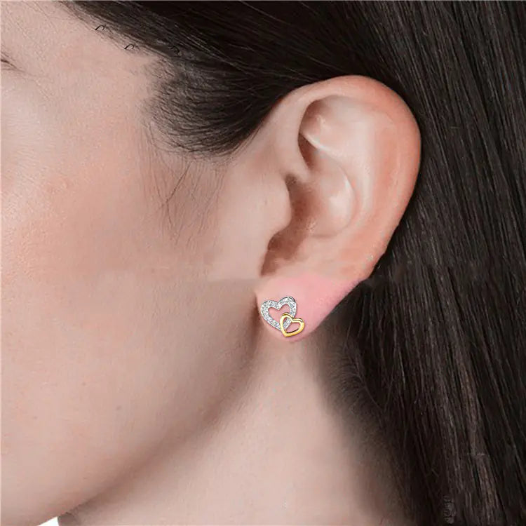 Kolczyki Daisy Heart z kryształem Swarovski.