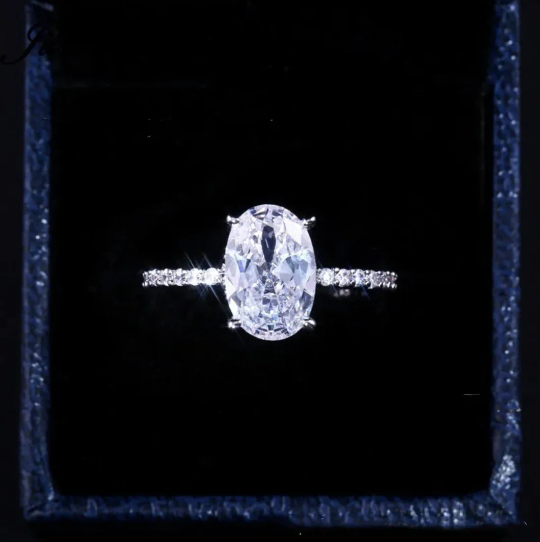 Luksusowy Zaręczynowy Pierścionek Platynowy z Cyrkonią