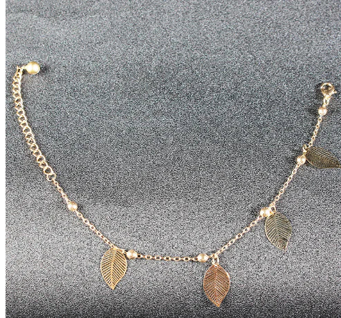 Letnia bransoletka na kostkę z różą, ważką, motylem i muszlami – damska biżuteria z kamieniami