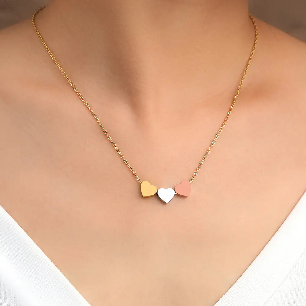 Stainless steel Sweetheart necklaces with pendants for women.