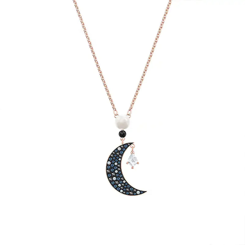 Swarovski Crystal Mysterious Moon Necklace for Women.