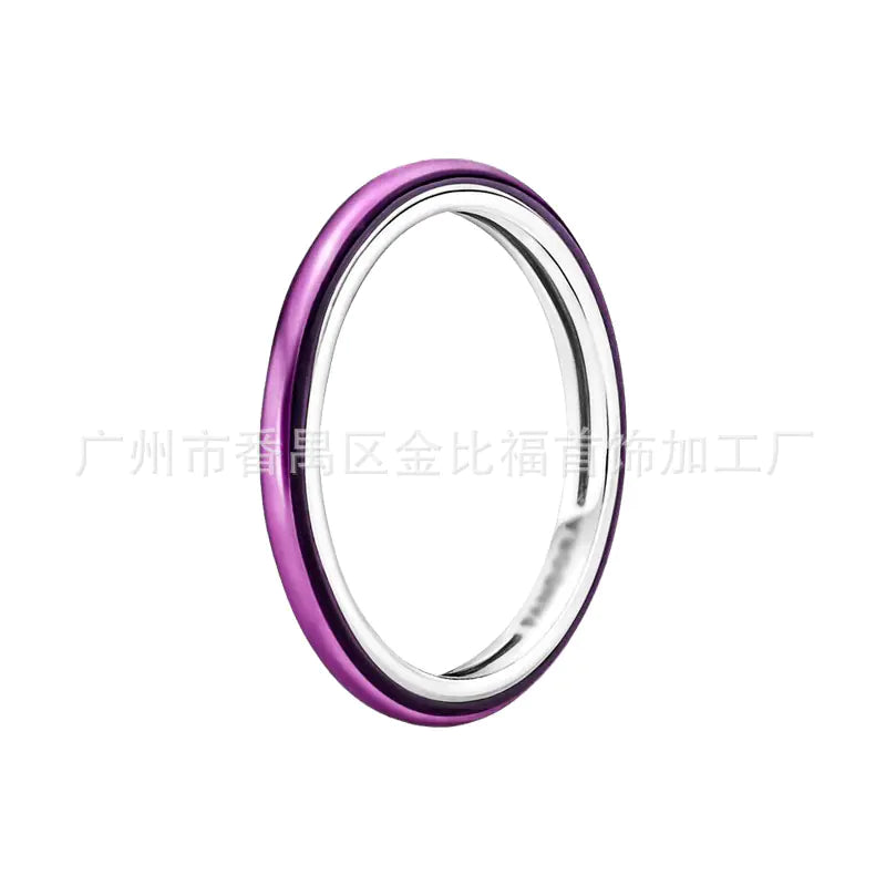 Pandora S925 Rose Gold Ring with Pink Diamond Heart.