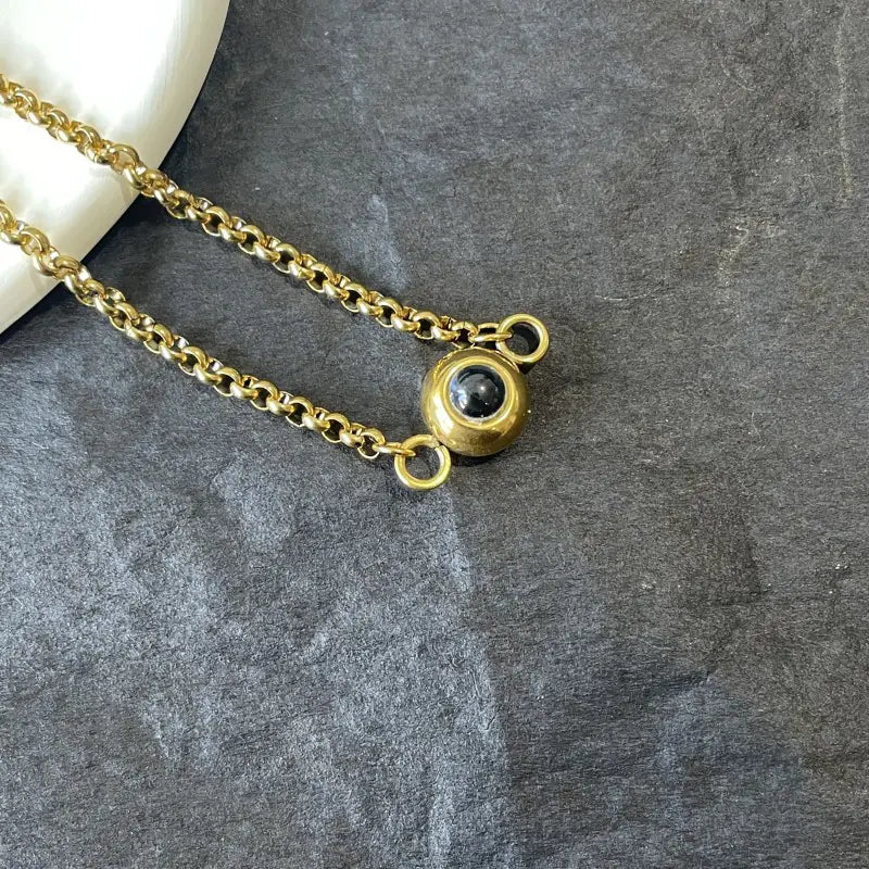 Personalizowana bransoletka dla par z tytanowej stali z projekcją zdjęcia