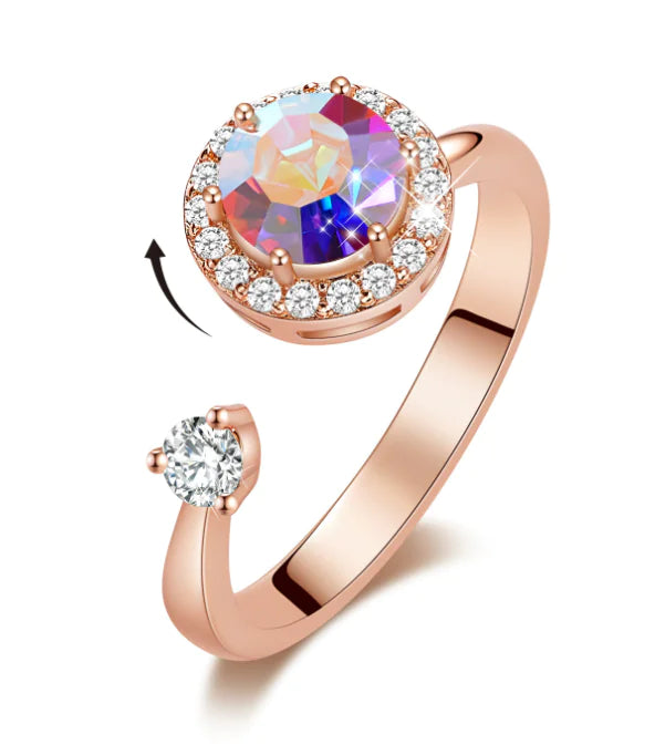 Swarovski Crystal open ring for women - unique design.