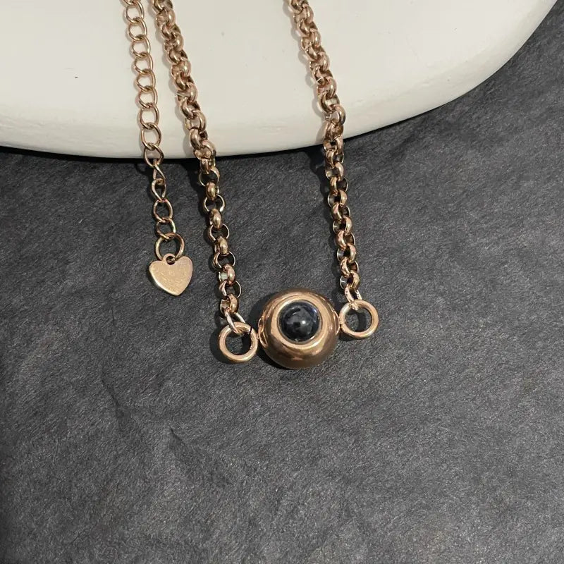 Personalizowana bransoletka dla par z tytanowej stali z projekcją zdjęcia